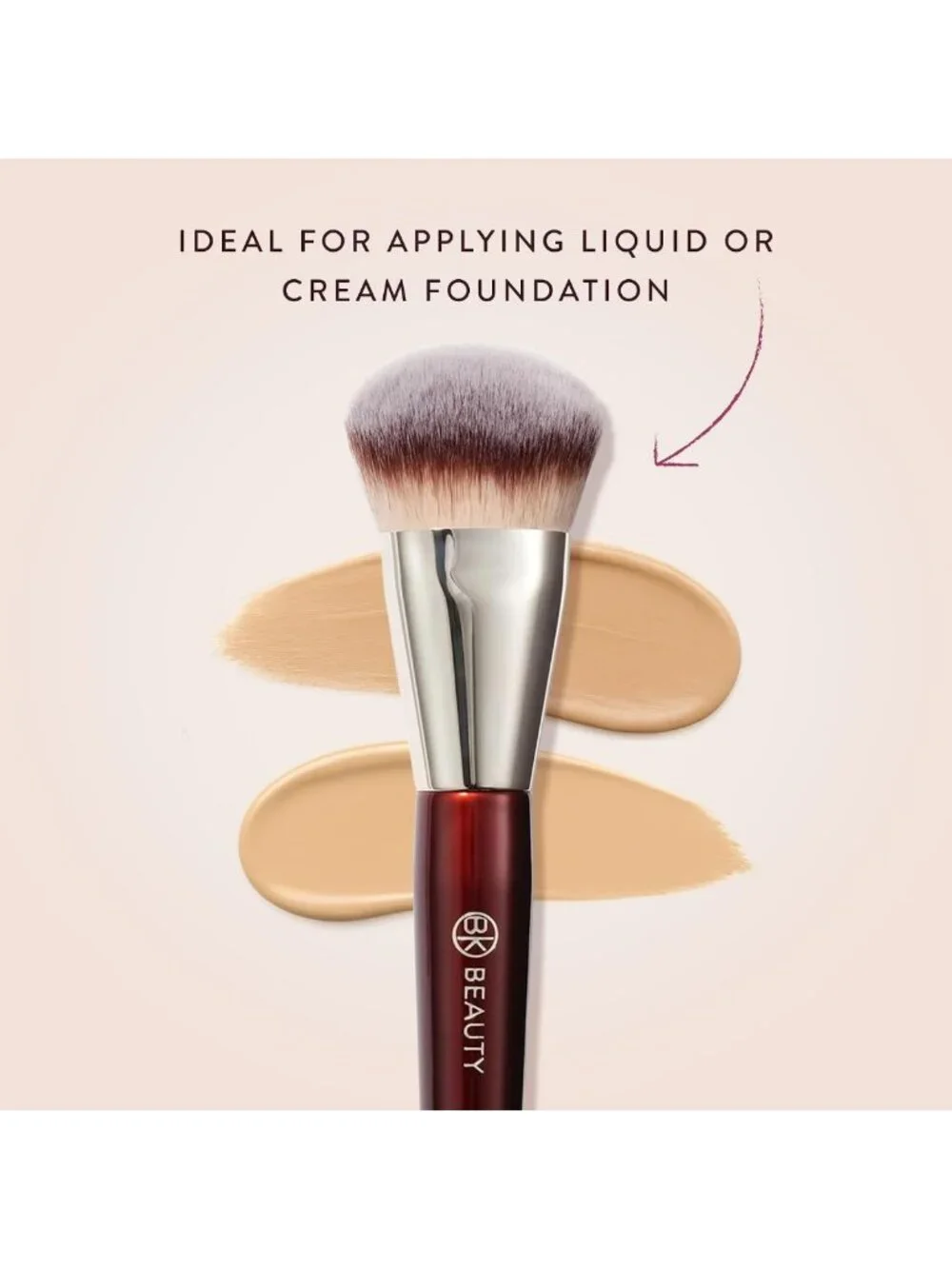 Contoured Foundation Brush for Liquid & Cream Makeup | Vegan, Cruelty-Free